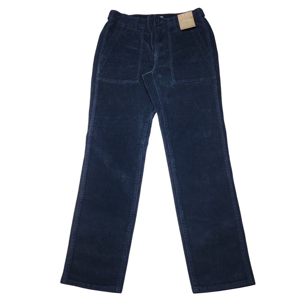 Madewell Slim Straight Utility Corduroy Pants Navy Blue Garment Dye Mid Rise 25 - Picture 3 of 12